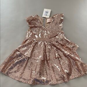 KONGES SLOJD  Starla Sequin Dress - Gold Blush 3Y